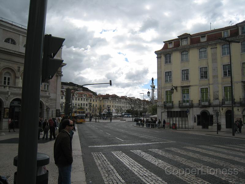 IMG_4468.JPG - First glimpse of downtown Lisbon, note the paving stones in the streets. Some of them can be missing.