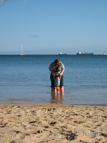 IMG_4527.JPG - Here we are, playing. You can't see the waves, but they were there. Really!