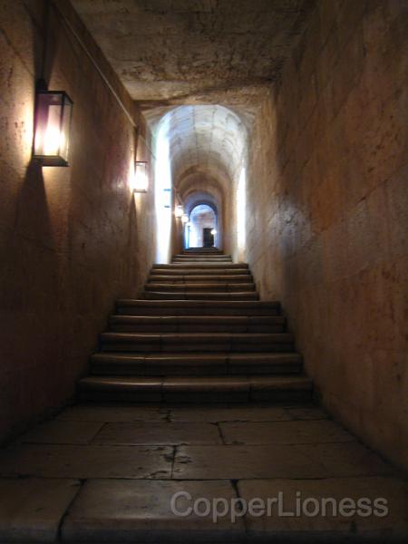 IMG_4609.JPG - The stairs to the second level - very medieval feeling.